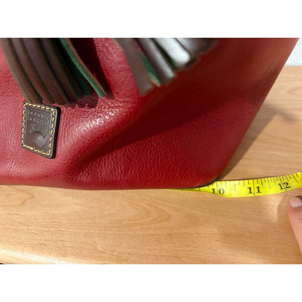 Dooney & Bourke Red Leather Drawstring Bucket Bag EUC - Picture 7 of 9